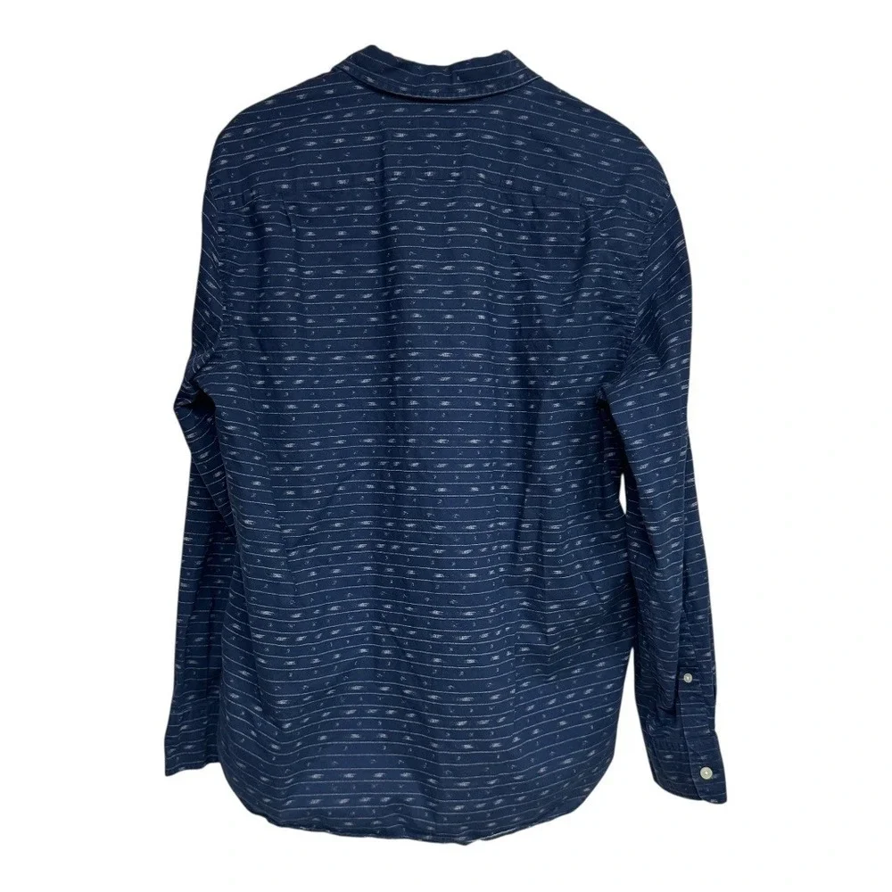 J.Crew Men's Blue Striped Casual‎ Button Down Shirt Size Large